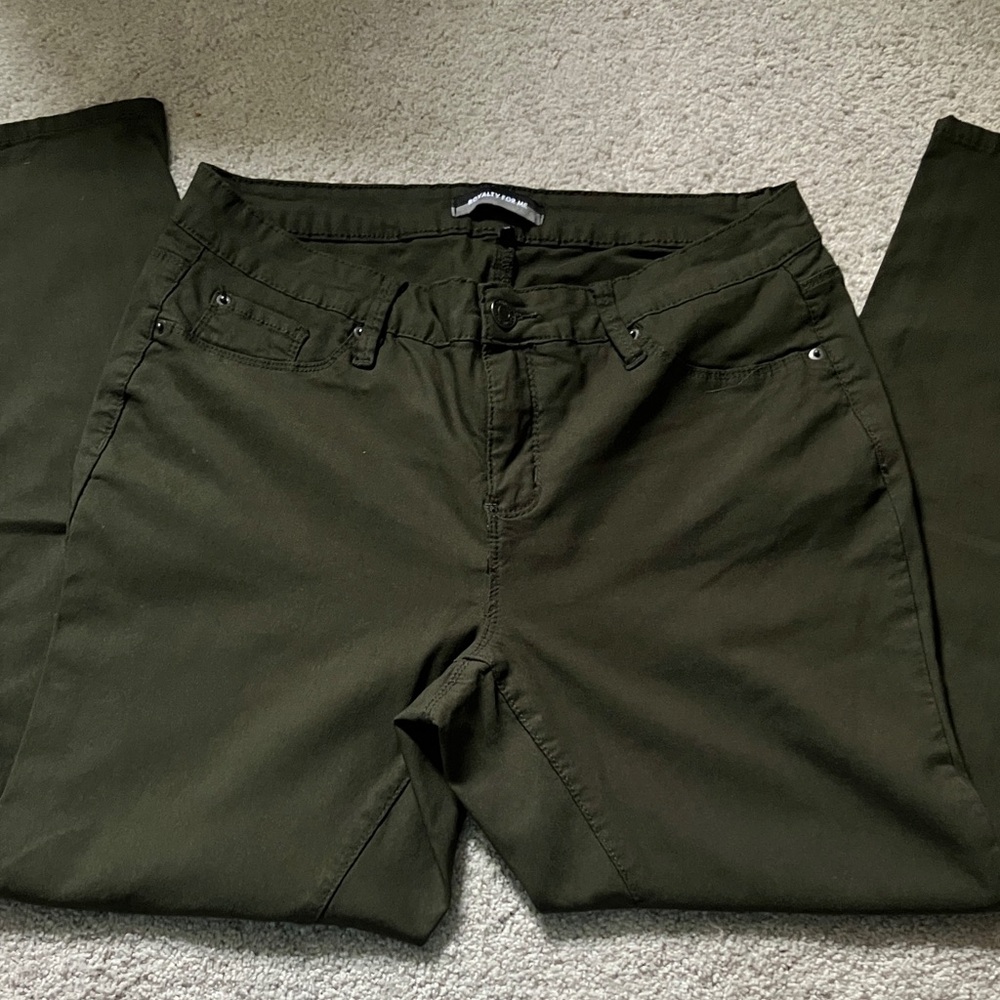 Royalty For Me Jeans Dark Olive Green 1X - Picture 2 of 4